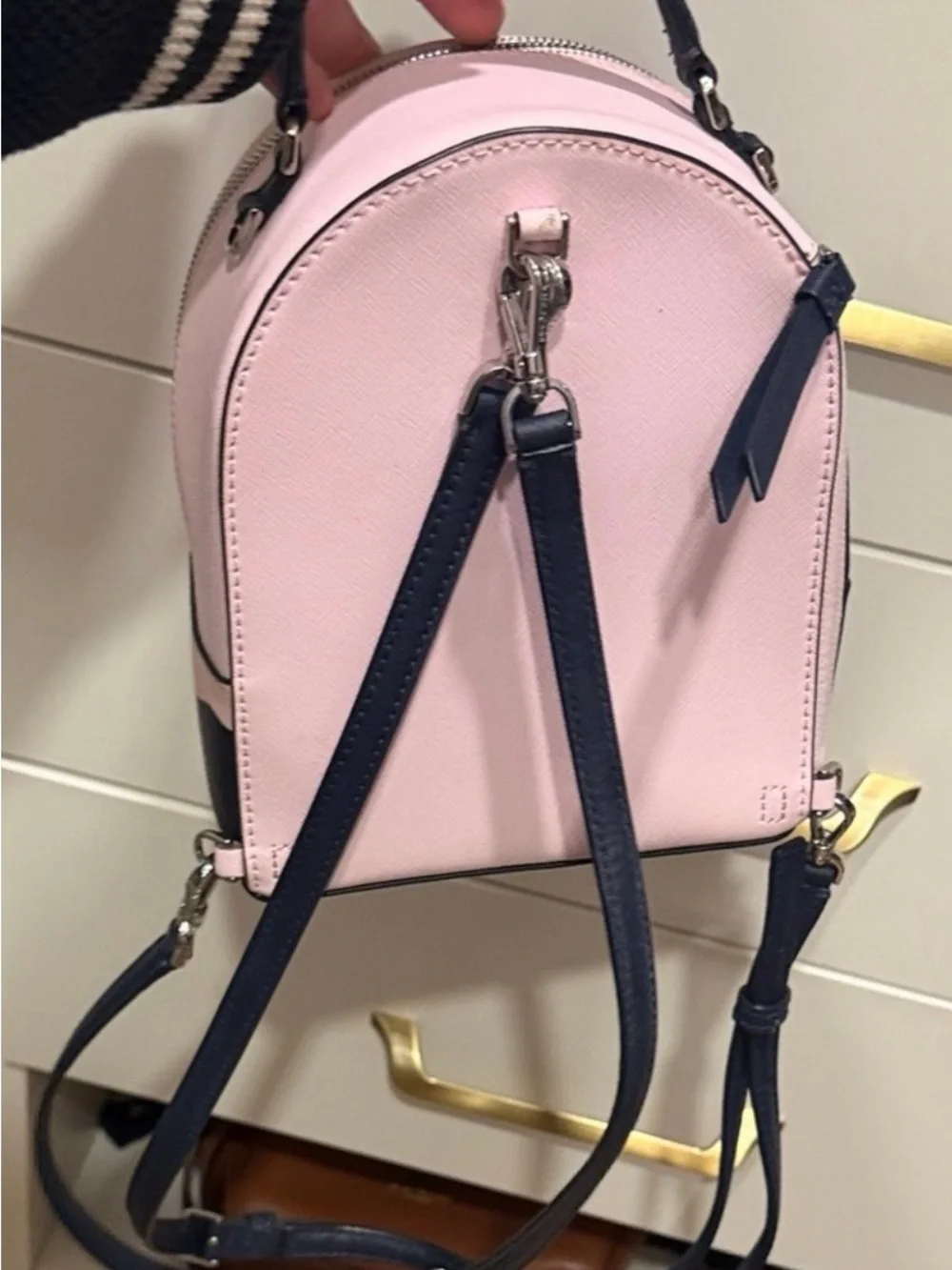 kate spade Navy and Pink Floral Mini Backpack